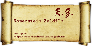 Rosenstein Zalán névjegykártya