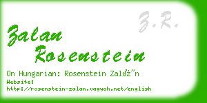 zalan rosenstein business card